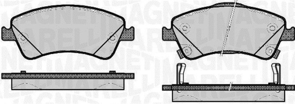 stabdžių trinkelių rinkinys, diskinis stabdys - 363916060665 MAGNETI MARELLI