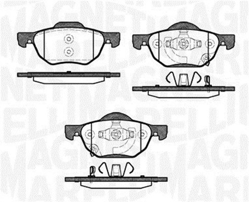 Kit pastiglie freno, Freno a disco - 363916060691 MAGNETI MARELLI