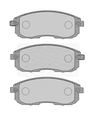 stabdžių trinkelių rinkinys, diskinis stabdys - 363916060695 MAGNETI MARELLI
