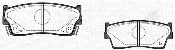 Brake Pad Set, disc brake - 363916060799 MAGNETI MARELLI