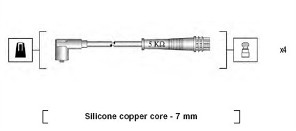 Комплект проводов зажигания - 941095790617 MAGNETI MARELLI