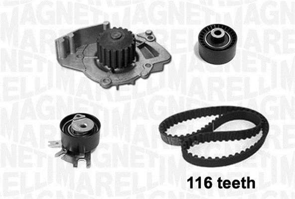 Water Pump & Timing Belt Set - 341401690001 MAGNETI MARELLI