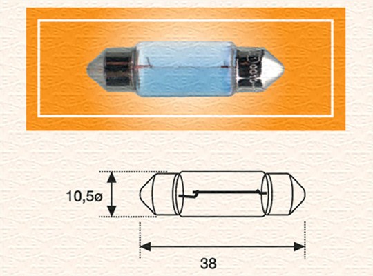 Bulb, licence plate light - 009423100000 MAGNETI MARELLI