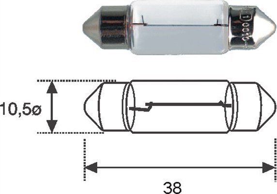 Bulb, licence plate light - 009418100000 MAGNETI MARELLI