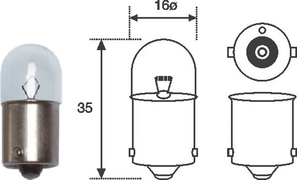 Bulb, licence plate light - 004007100000 MAGNETI MARELLI