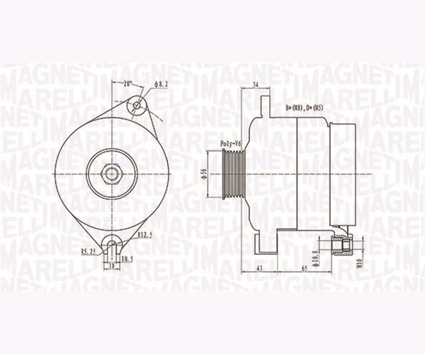 Alternator - 063731086010 MAGNETI MARELLI