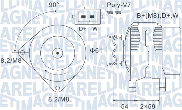 Alternator - 063731143010 MAGNETI MARELLI