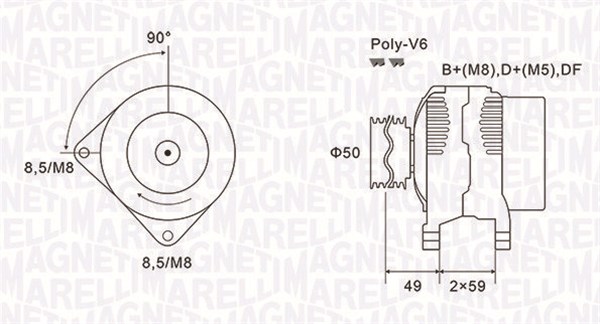 Alternatore - 063731147010 MAGNETI MARELLI