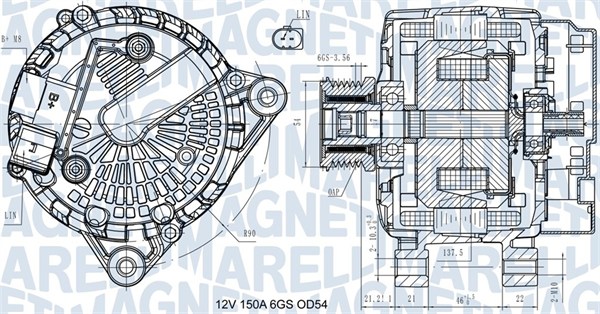 Alternator - 063731472410 MAGNETI MARELLI
