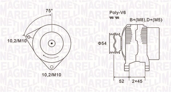 Alternatore - 063731496010 MAGNETI MARELLI