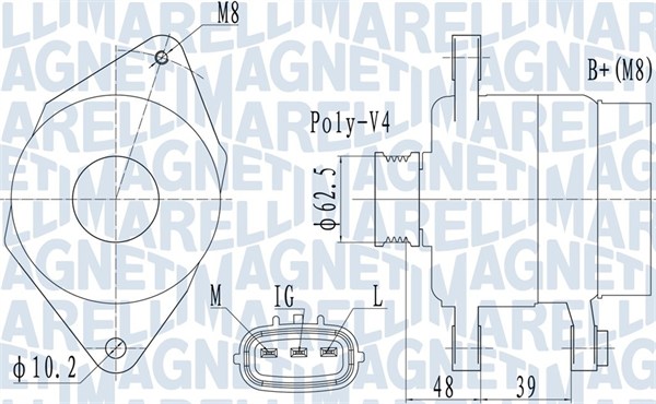 Alternator - 063731517010 MAGNETI MARELLI