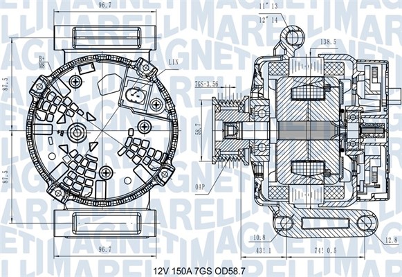 Alternator - 063731557610 MAGNETI MARELLI