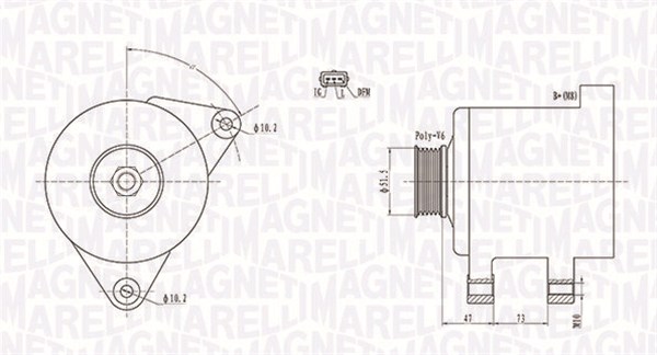 Alternator - 063731569010 MAGNETI MARELLI