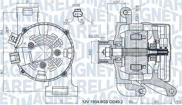 Alternator - 063731575010 MAGNETI MARELLI