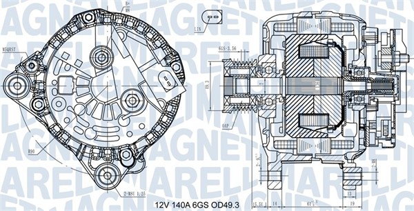 Alternatore - 063731576710 MAGNETI MARELLI