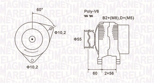 Alternator - 063731577010 MAGNETI MARELLI