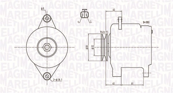 Alternator - 063731615010 MAGNETI MARELLI