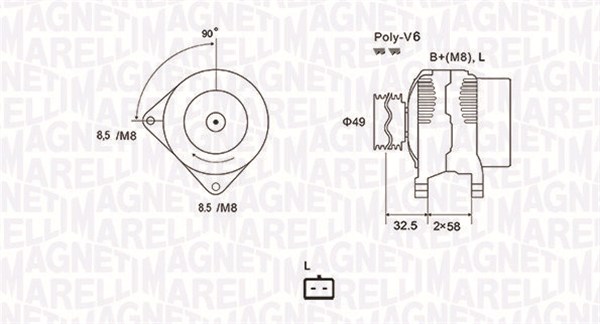 Alternator - 063731627010 MAGNETI MARELLI