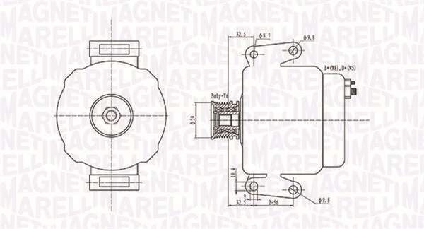 Alternator - 063731630010 MAGNETI MARELLI