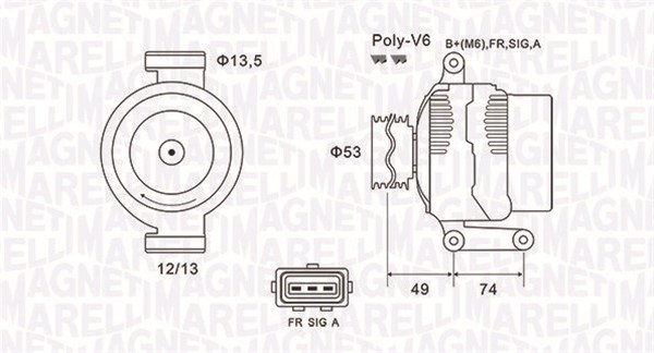 Alternator - 063731635010 MAGNETI MARELLI