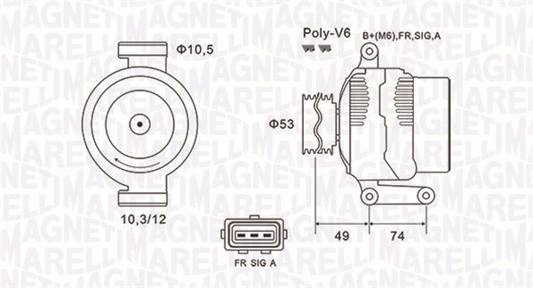 Alternator - 063731638010 MAGNETI MARELLI