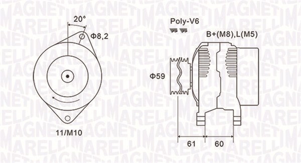 Alternator - 063731643010 MAGNETI MARELLI