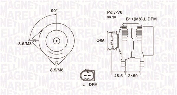 Alternatore - 063731644010 MAGNETI MARELLI