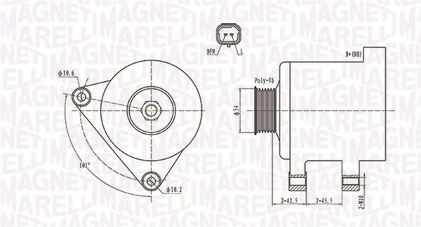 Alternator - 063731674010 MAGNETI MARELLI