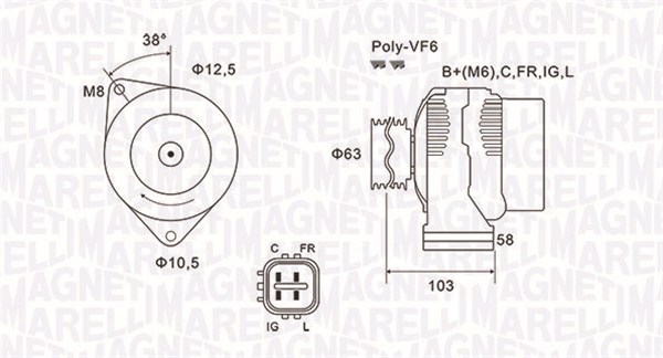 Alternatore - 063731727010 MAGNETI MARELLI