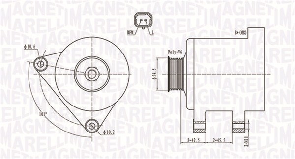 Alternator - 063731761010 MAGNETI MARELLI