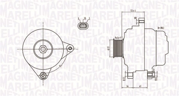 Alternator - 063731792010 MAGNETI MARELLI