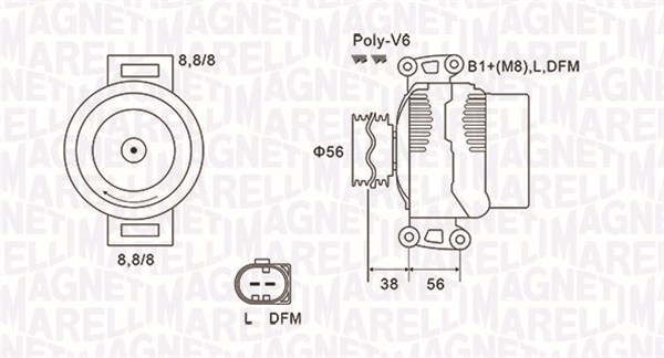 Alternator - 063731811010 MAGNETI MARELLI