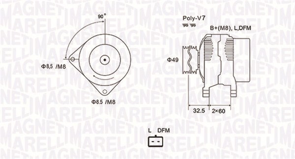 Alternator - 063731814010 MAGNETI MARELLI