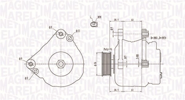 Alternator - 063731818010 MAGNETI MARELLI