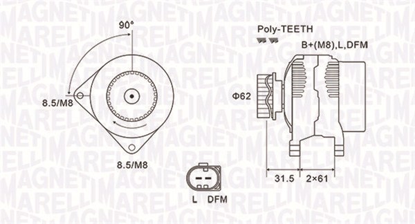 Alternator - 063731820010 MAGNETI MARELLI