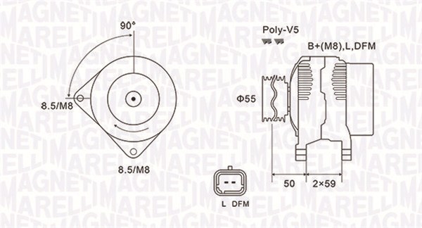 Alternator - 063731823010 MAGNETI MARELLI