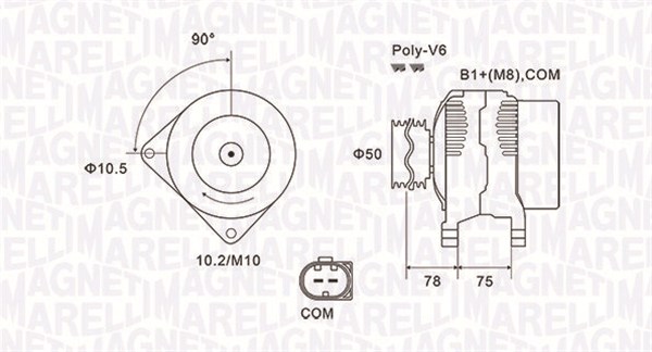 Alternator - 063731825010 MAGNETI MARELLI