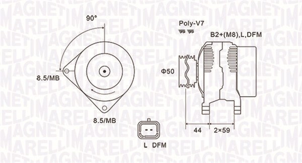 Alternator - 063731827010 MAGNETI MARELLI