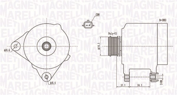 Alternator - 063731860010 MAGNETI MARELLI
