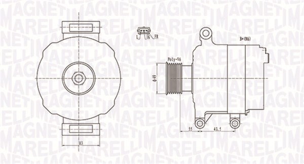 Alternator - 063731869010 MAGNETI MARELLI