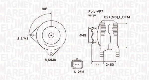 Alternator - 063731877010 MAGNETI MARELLI