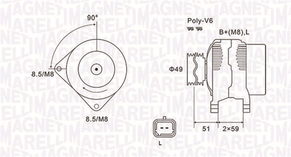 Alternator - 063731881010 MAGNETI MARELLI