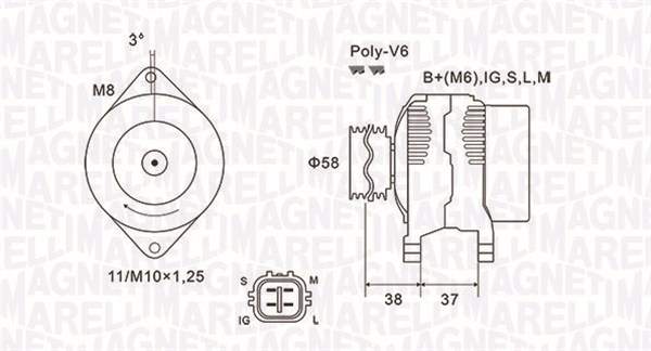 Alternatore - 063731889010 MAGNETI MARELLI
