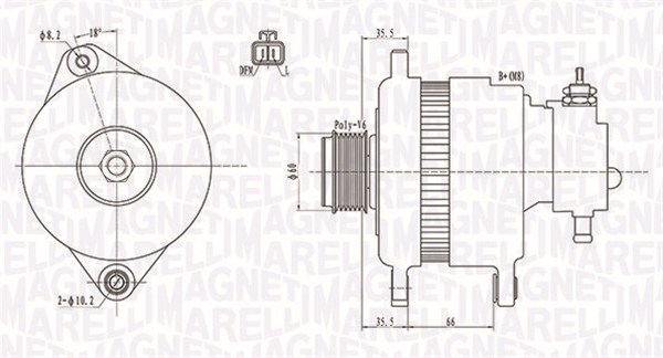 Alternator - 063731899010 MAGNETI MARELLI