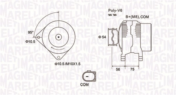 Alternator - 063731904010 MAGNETI MARELLI