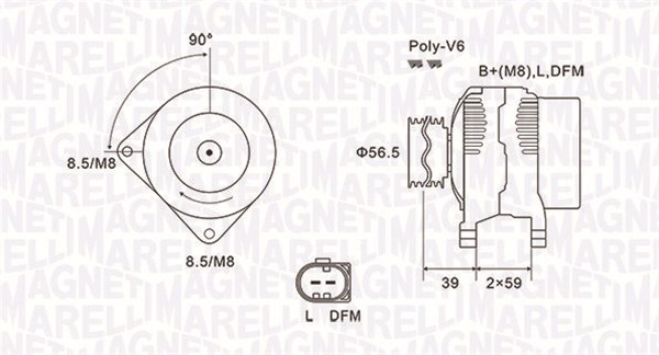 Alternator - 063731911010 MAGNETI MARELLI