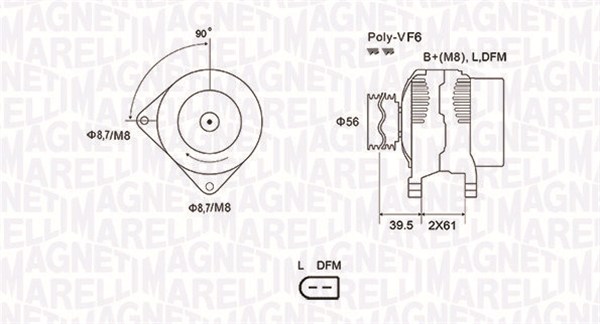 Alternator - 063731912010 MAGNETI MARELLI