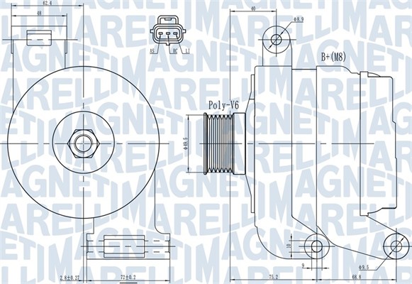 Alternator - 063731931010 MAGNETI MARELLI