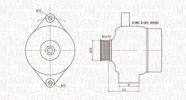 Alternator - 063731952010 MAGNETI MARELLI