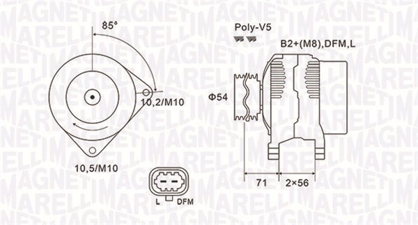 kintamosios srovės generatorius - 063731960010 MAGNETI MARELLI